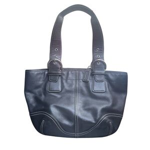 Vintage COACH Black Leather Soho Handbag
